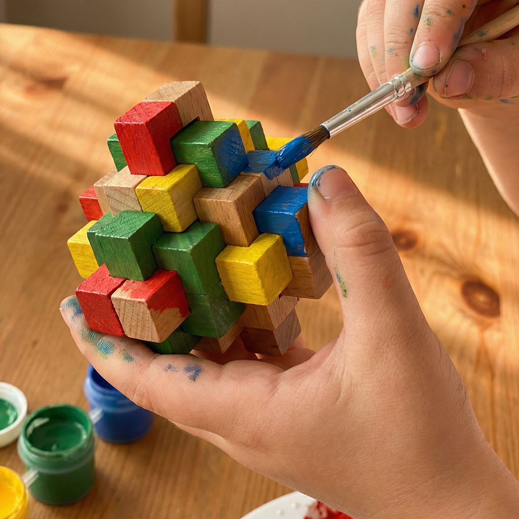 24 Pieces Wooden Burr Puzzle - Image 3