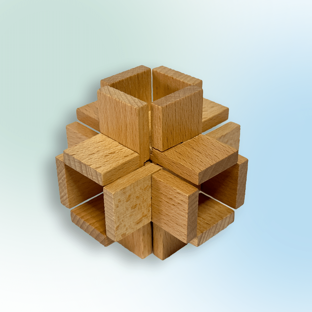 7 Cube Cross Wooden Puzzle